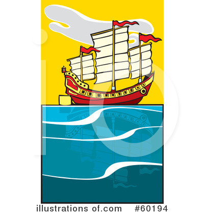 Royalty-Free (RF) Junk Ship Clipart Illustration by xunantunich - Stock Sample #60194