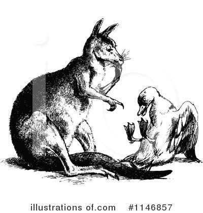 Royalty-Free (RF) Kangaroo Clipart Illustration by Prawny Vintage - Stock Sample #1146857