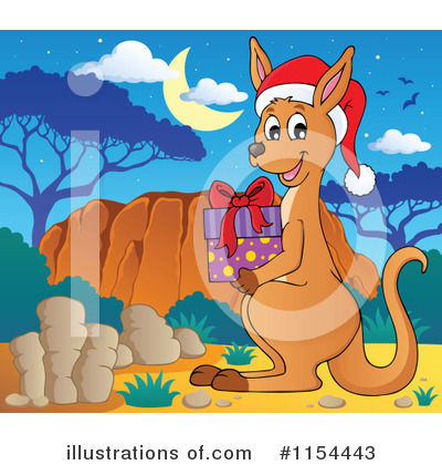 Royalty-Free (RF) Kangaroo Clipart Illustration by visekart - Stock Sample #1154443