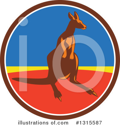 Royalty-Free (RF) Kangaroo Clipart Illustration by patrimonio - Stock Sample #1315587