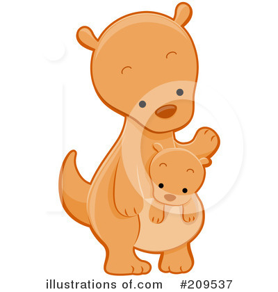 Royalty-Free (RF) Kangaroo Clipart Illustration by BNP Design Studio - Stock Sample #209537
