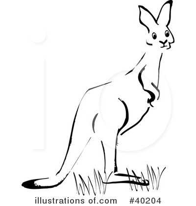 Kangaroo Clipart #40204 by Dennis Holmes Designs