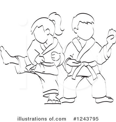 Royalty-Free (RF) Karate Clipart Illustration by David Rey - Stock Sample #1243795