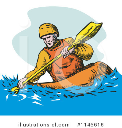 Kayaker Clipart #1145616 by patrimonio