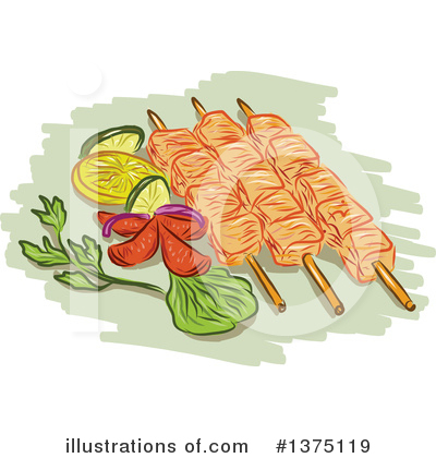 Royalty-Free (RF) Kebabs Clipart Illustration by patrimonio - Stock Sample #1375119