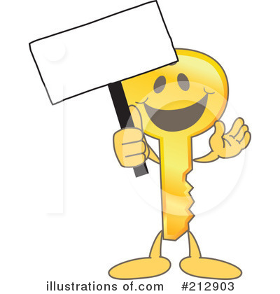 Royalty-Free (RF) Key Mascot Clipart Illustration by Mascot Junction - Stock Sample #212903