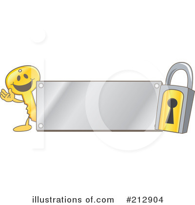 Royalty-Free (RF) Key Mascot Clipart Illustration by Mascot Junction - Stock Sample #212904