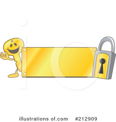 Royalty-Free (RF) Key Mascot Clipart Illustration by Mascot Junction - Stock Sample #212909