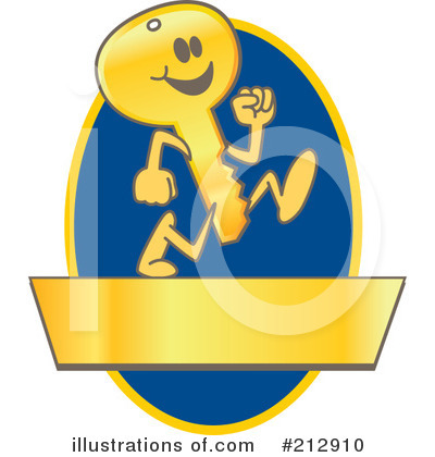 Royalty-Free (RF) Key Mascot Clipart Illustration by Mascot Junction - Stock Sample #212910