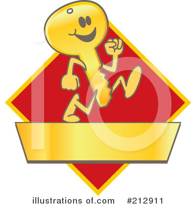 Royalty-Free (RF) Key Mascot Clipart Illustration by Mascot Junction - Stock Sample #212911