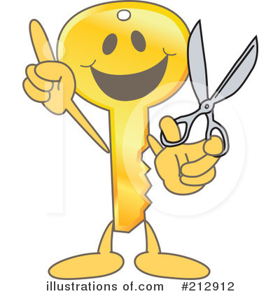 Royalty-Free (RF) Key Mascot Clipart Illustration by Mascot Junction - Stock Sample #212912