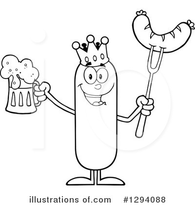 Royalty-Free (RF) King Sausage Clipart Illustration by Hit Toon - Stock Sample #1294088
