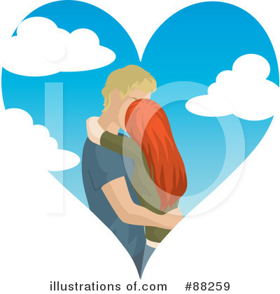 Royalty-Free (RF) Kissing Couple Clipart Illustration by Rosie Piter - Stock Sample #88259