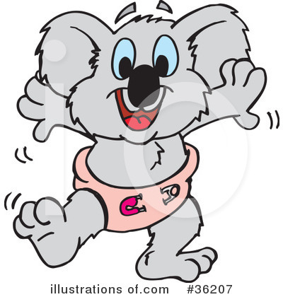 Royalty-Free (RF) Koala Clipart Illustration by Dennis Holmes Designs - Stock Sample #36207