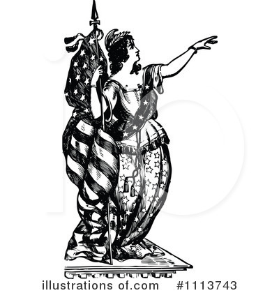 Royalty-Free (RF) Lady Liberty Clipart Illustration by Prawny Vintage - Stock Sample #1113743