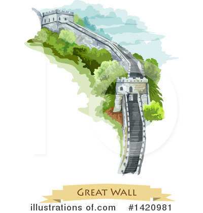 Great Wall Of China Clipart #1420981 by Vector Tradition SM