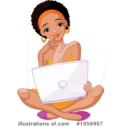 Royalty-Free (RF) Laptop Clipart Illustration by Pushkin - Stock Sample #1056907