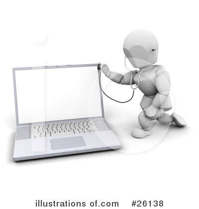 Royalty-Free (RF) Laptop Clipart Illustration by KJ Pargeter - Stock Sample #26138