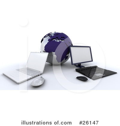 Royalty-Free (RF) Laptop Clipart Illustration by KJ Pargeter - Stock Sample #26147