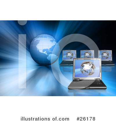 Royalty-Free (RF) Laptop Clipart Illustration by KJ Pargeter - Stock Sample #26178