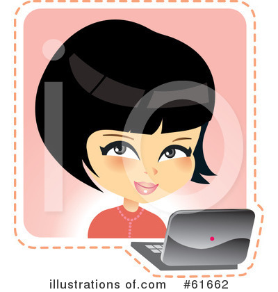 Royalty-Free (RF) Laptop Clipart Illustration by Monica - Stock Sample #61662