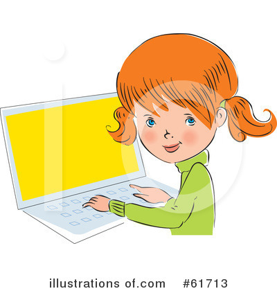 Royalty-Free (RF) Laptop Clipart Illustration by Monica - Stock Sample #61713