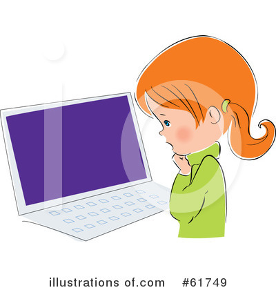Royalty-Free (RF) Laptop Clipart Illustration by Monica - Stock Sample #61749