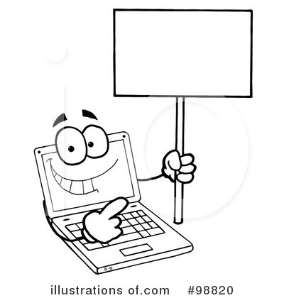 Royalty-Free (RF) Laptop Clipart Illustration by Hit Toon - Stock Sample #98820