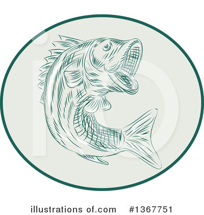 Bass Fish Clipart #1367751 by patrimonio