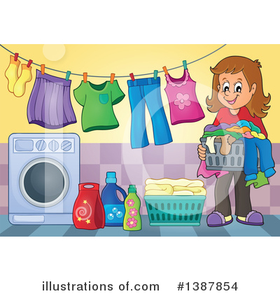 Royalty-Free (RF) Laundry Clipart Illustration by visekart - Stock Sample #1387854