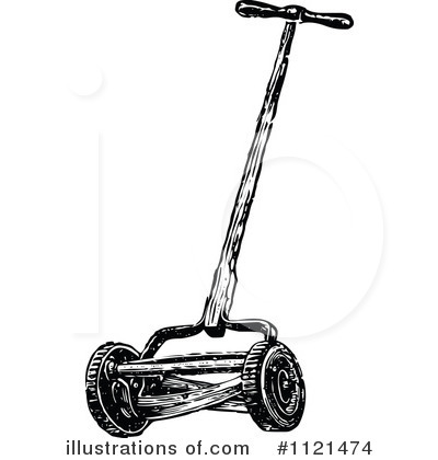 Royalty-Free (RF) Lawn Mower Clipart Illustration by Prawny Vintage - Stock Sample #1121474