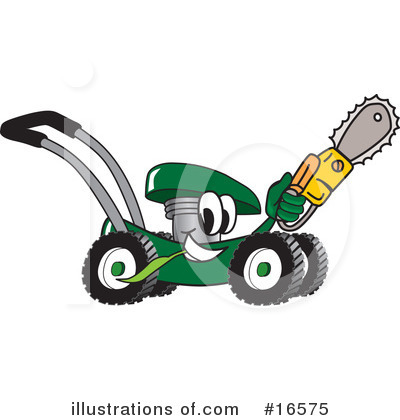 Royalty-Free (RF) Lawn Mower Clipart Illustration by Mascot Junction - Stock Sample #16575