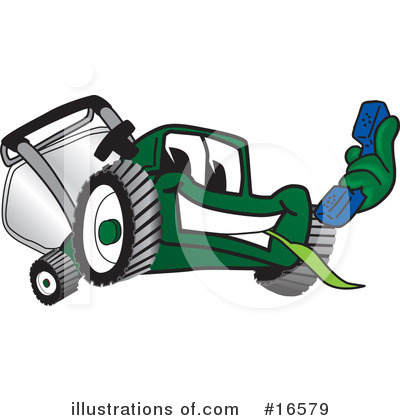 Royalty-Free (RF) Lawn Mower Clipart Illustration by Mascot Junction - Stock Sample #16579