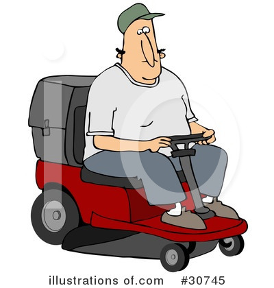 Royalty-Free (RF) Lawn Mower Clipart Illustration by djart - Stock Sample #30745