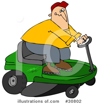 Royalty-Free (RF) Lawn Mower Clipart Illustration by djart - Stock Sample #30802