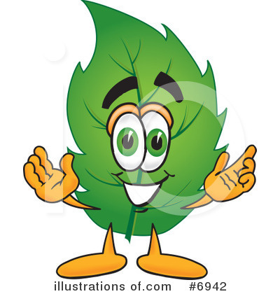 Green Leaf Clipart #6942 by Mascot Junction