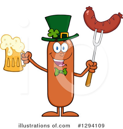 Royalty-Free (RF) Leprechaun Sausage Clipart Illustration by Hit Toon - Stock Sample #1294109