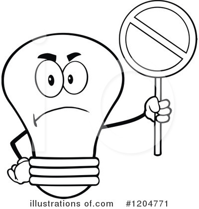 Royalty-Free (RF) Light Bulb Clipart Illustration by Hit Toon - Stock Sample #1204771