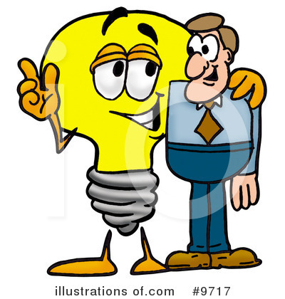 Royalty-Free (RF) Light Bulb Clipart Illustration by Mascot Junction - Stock Sample #9717