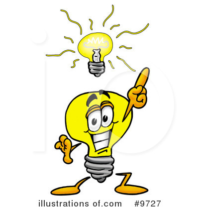 Royalty-Free (RF) Light Bulb Clipart Illustration by Mascot Junction - Stock Sample #9727
