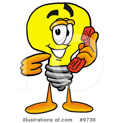 Royalty-Free (RF) Light Bulb Clipart Illustration by Mascot Junction - Stock Sample #9730