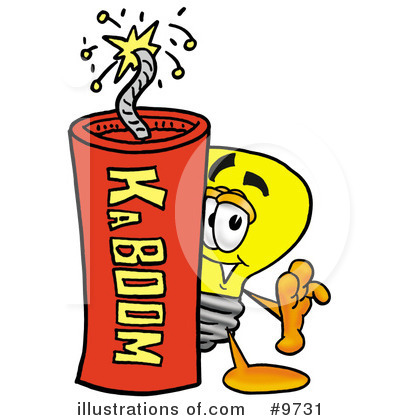 Royalty-Free (RF) Light Bulb Clipart Illustration by Mascot Junction - Stock Sample #9731