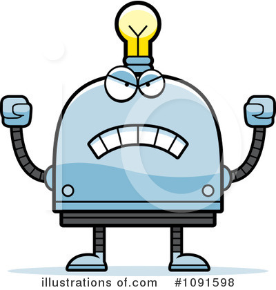 Light Bulb Robot Clipart #1091598 by Cory Thoman
