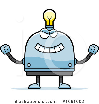 Light Bulb Robot Clipart #1091602 by Cory Thoman