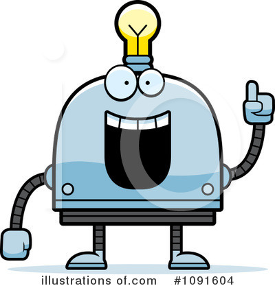 Royalty-Free (RF) Light Bulb Robot Clipart Illustration by Cory Thoman - Stock Sample #1091604
