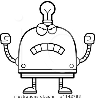 Royalty-Free (RF) Light Bulb Robot Clipart Illustration by Cory Thoman - Stock Sample #1142793