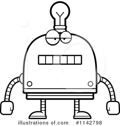 Royalty-Free (RF) Light Bulb Robot Clipart Illustration by Cory Thoman - Stock Sample #1142798