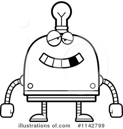 Light Bulb Robot Clipart #1142799 by Cory Thoman