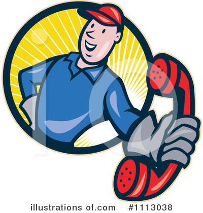Royalty-Free (RF) Lineman Clipart Illustration by patrimonio - Stock Sample #1113038
