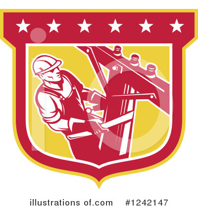 Royalty-Free (RF) Linesman Clipart Illustration by patrimonio - Stock Sample #1242147